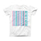 The Pink Green Teal Vertical Pattern ink-Fuzed Front Spot Graphic Unisex Soft-Fitted Tee Shirt