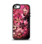 The Pink Grungy Floral Abstract Apple iPhone 5-5s Otterbox Symmetry Case Skin Set