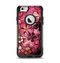 The Pink Grungy Floral Abstract Apple iPhone 6 Otterbox Commuter Case Skin Set