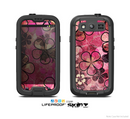 The Pink Grungy Floral Abstract Skin For The Samsung Galaxy S3 LifeProof Case