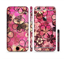 The Pink Grungy Floral Abstract Sectioned Skin Series for the Apple iPhone 6s Plus