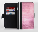 The Pink Grungy Surface Texture Ink-Fuzed Leather Folding Wallet Credit-Card Case for the Apple iPhone 6/6s, 6/6s Plus, 5/5s and 5c