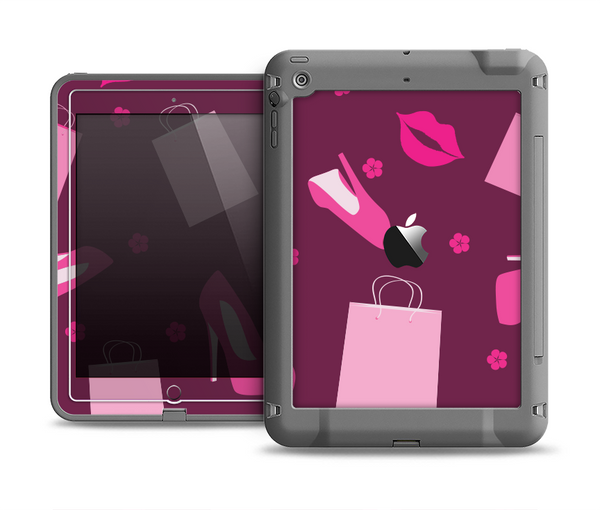 The Pink High Heel Shopping Pattern Apple iPad Air LifeProof Fre Case Skin Set