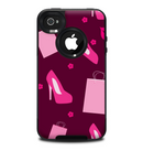 The Pink High Heel Shopping Pattern Skin for the iPhone 4-4s OtterBox Commuter Case