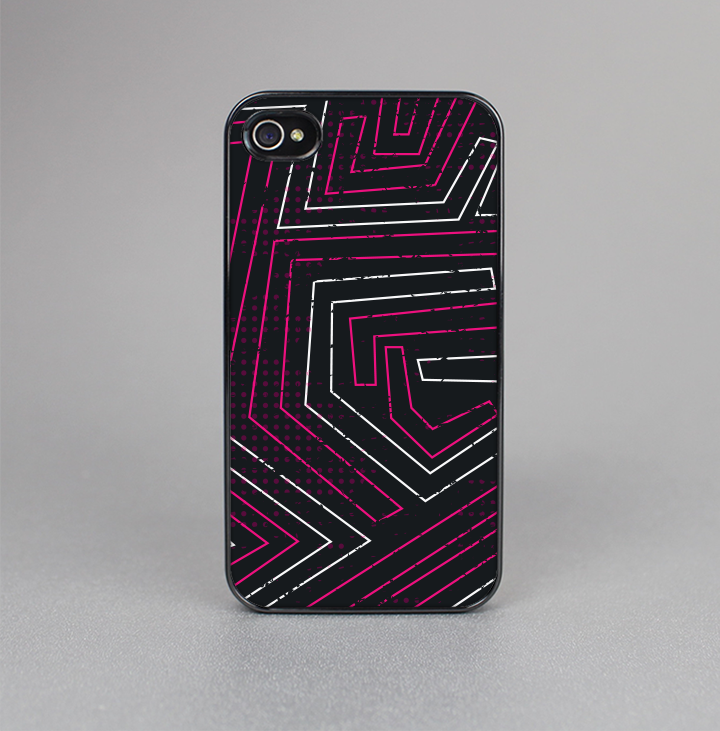 The Pink & Light Blue Abstract Maze Pattern Skin-Sert for the Apple iPhone 4-4s Skin-Sert Case