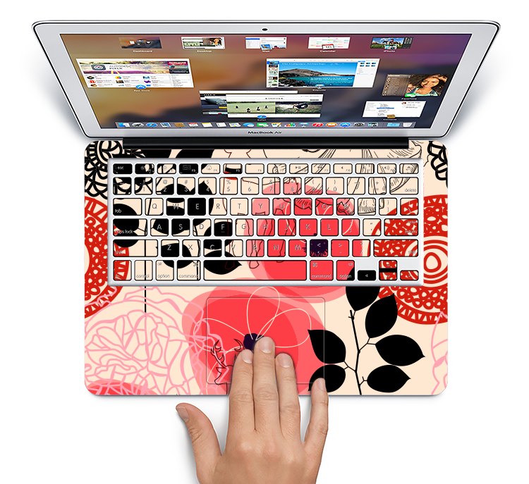 The Pink Nature Layered Pattern V1 Skin Set for the Apple MacBook Pro ...