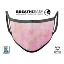 The Pink Orange Watercolors Under a Microscope  - Made in USA Mouth Cover Unisex Anti-Dust Cotton Blend Reusable & Washable Face Mask with Adjustable Sizing for Adult or Child