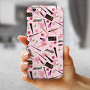 The Pink Out of the MakeUp Bag Pattern iPhone 6/6s or 6/6s Plus 2-Piece Hybrid INK-Fuzed Case