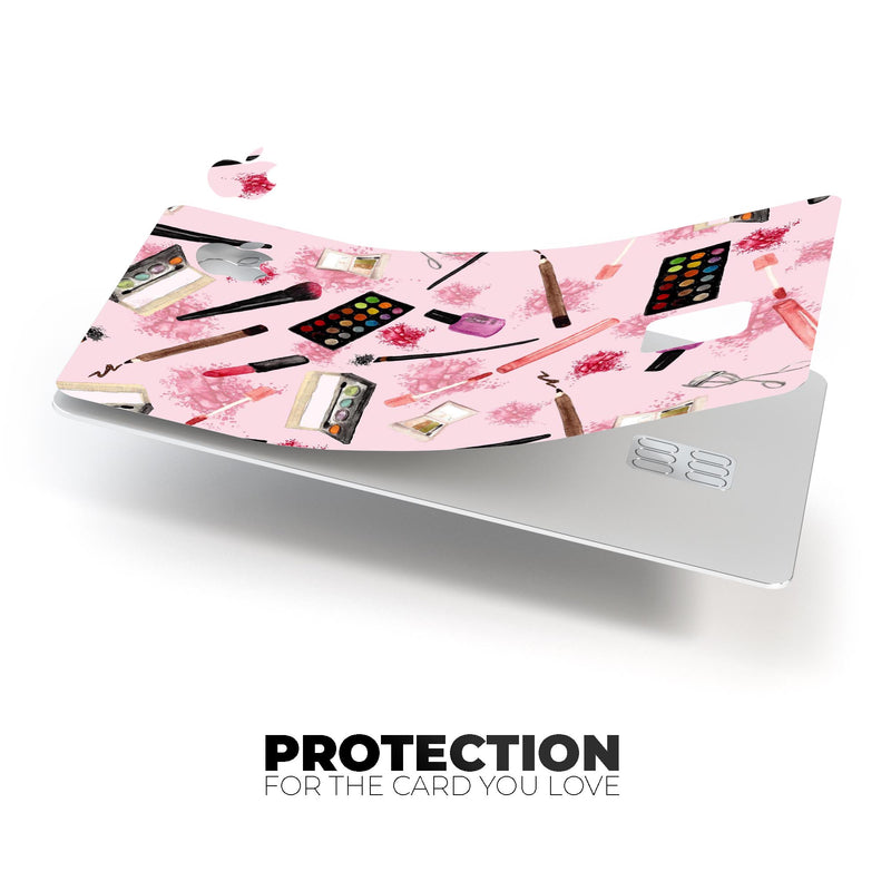 The Pink Out of the MakeUp Bag Pattern - Premium Protective Decal Skin-Kit for the Apple Credit Card