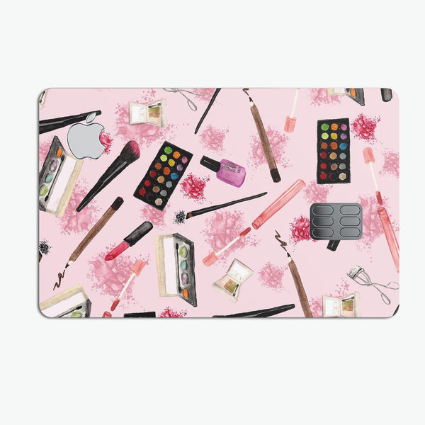 The Pink Out of the MakeUp Bag Pattern - Premium Protective Decal Skin-Kit for the Apple Credit Card