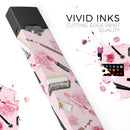 The Pink Out of the MakeUp Bag Pattern - Premium Decal Protective Skin-Wrap Sticker compatible with the Juul Labs vaping device
