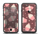 The Pink Outlined Cupcake Pattern Apple iPhone 6/6s LifeProof Fre Case Skin Set