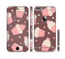 The Pink Outlined Cupcake Pattern Sectioned Skin Series for the Apple iPhone 6s Plus