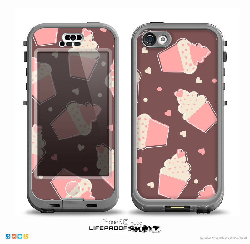 The Pink Nature Layered Pattern V1 Skin for the iPhone 5c nüüd LifeProof Case