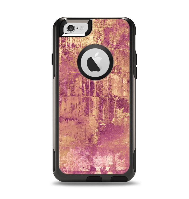 The Pink Paint Splattered Brick Wall Apple iPhone 6 Otterbox Commuter Case Skin Set