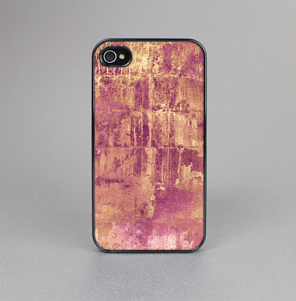 The Pink Paint Splattered Brick Wall Skin-Sert for the Apple iPhone 4-4s Skin-Sert Case