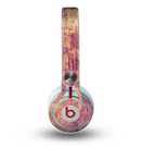 The Pink Paint Splattered Brick Wall Skin for the Beats by Dre Mixr Headphones