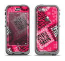 The Pink Patched Animal Print Apple iPhone 5c LifeProof Nuud Case Skin Set