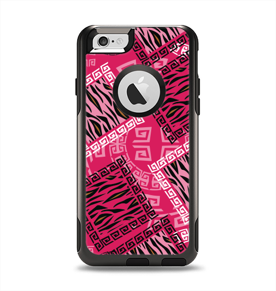 The Pink Patched Animal Print Apple iPhone 6 Otterbox Commuter Case Skin Set