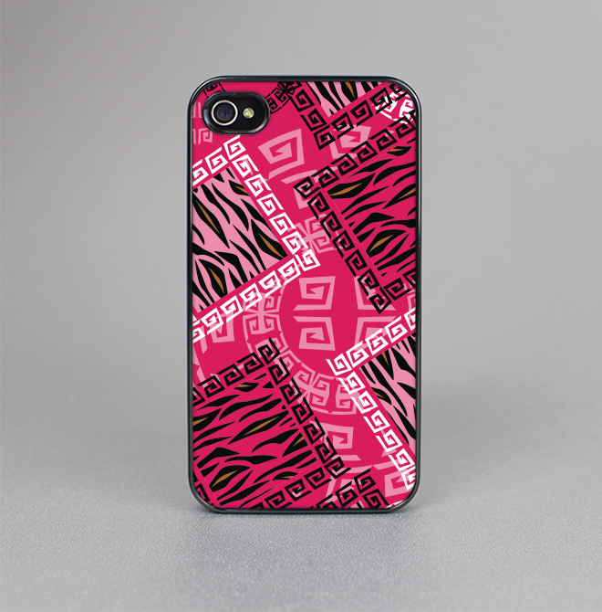 The Pink Patched Animal Print Skin-Sert for the Apple iPhone 4-4s Skin-Sert Case