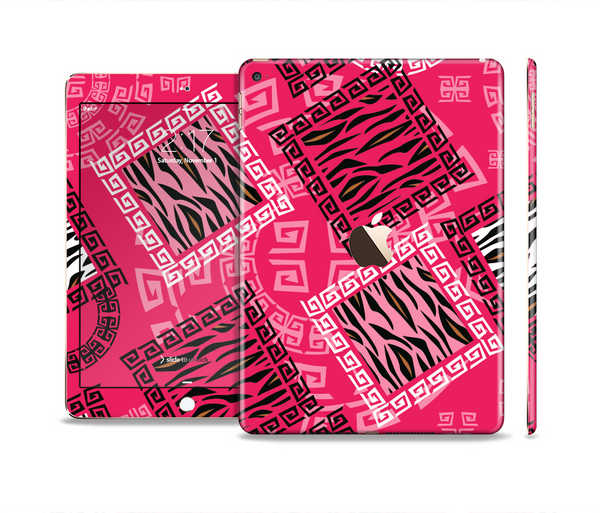 The Pink Patched Animal Print Skin Set for the Apple iPad Pro