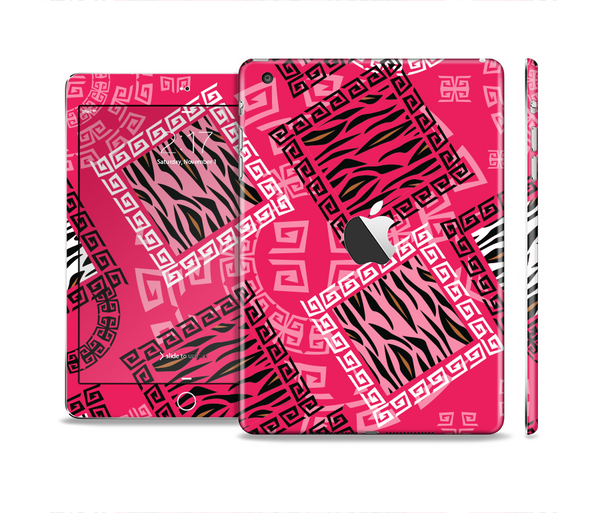 The Pink Patched Animal Print Skin Set for the Apple iPad Mini 4