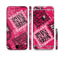 The Pink Patched Animal Print Sectioned Skin Series for the Apple iPhone 6s Plus