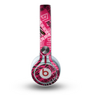 The Pink Patched Animal Print Skin for the Beats by Dre Mixr Headphones