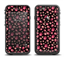 The Pink Paw Prints on Black Apple iPhone 6/6s LifeProof Fre Case Skin Set