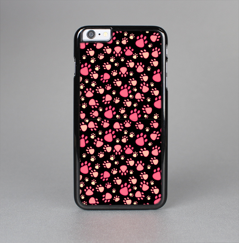 The Pink Paw Prints on Black Skin-Sert for the Apple iPhone 6 Plus Skin-Sert Case