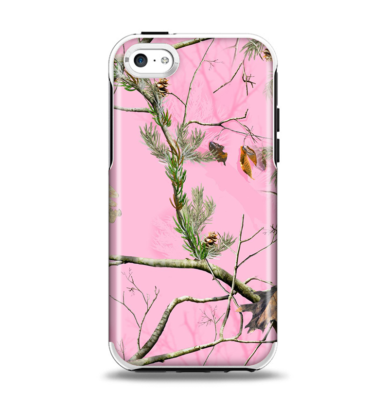 The Pink Real Camouflage Apple iPhone 5c Otterbox Symmetry Case Skin Set