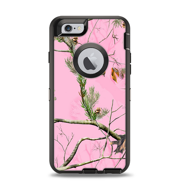 The Pink Real Camouflage Apple iPhone 6 Otterbox Defender Case Skin Set