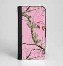 The Pink Real Camouflage Ink-Fuzed Leather Folding Wallet Case for the iPhone 6/6s, 6/6s Plus, 5/5s and 5c