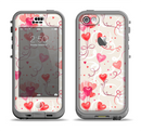 The Pink, Red and Tan Heart Balloon Pattern Apple iPhone 5c LifeProof Nuud Case Skin Set