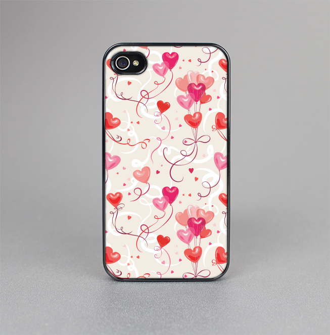 The Pink, Red and Tan Heart Balloon Pattern Skin-Sert for the Apple iPhone 4-4s Skin-Sert Case
