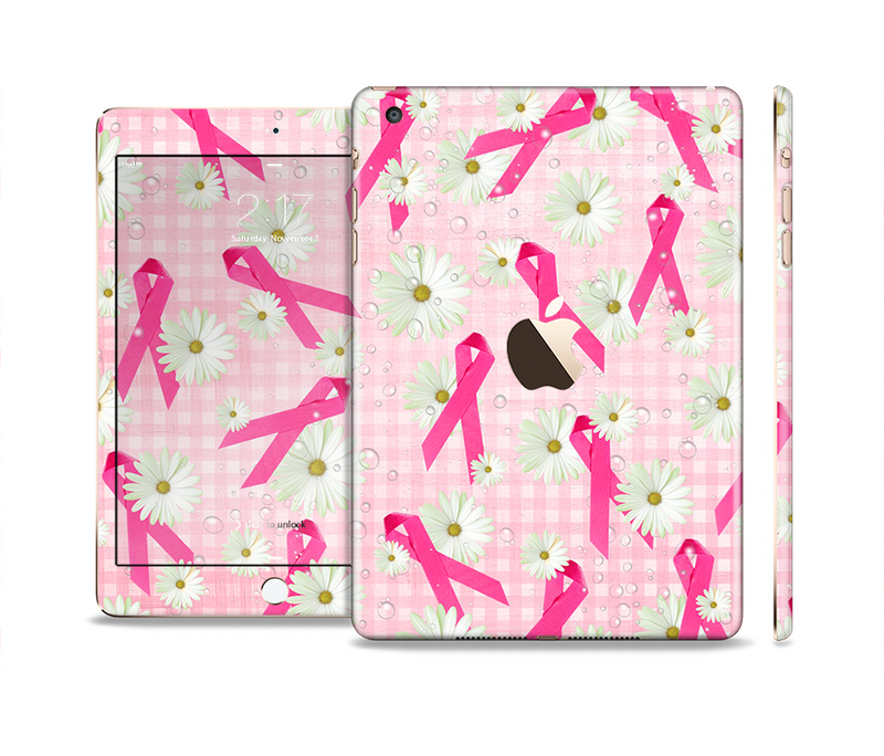 The Pink Ribbon Collage Breast Cancer Awareness Full Body Skin Set for the Apple iPad Mini 3