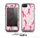 The Pink Ribbon Collage Breast Cancer Awareness Skin for the Apple iPhone 5c LifeProof Case