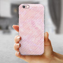 The Pink Slanted Lines Pattern iPhone 6/6s or 6/6s Plus 2-Piece Hybrid INK-Fuzed Case