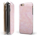 The Pink Slanted Lines Pattern iPhone 6/6s or 6/6s Plus 2-Piece Hybrid INK-Fuzed Case