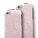 The Pink Slanted Lines Pattern iPhone 6/6s or 6/6s Plus 2-Piece Hybrid INK-Fuzed Case