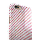 The Pink Slanted Lines Pattern iPhone 6/6s or 6/6s Plus 2-Piece Hybrid INK-Fuzed Case