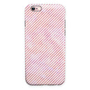 The Pink Slanted Lines Pattern iPhone 6/6s or 6/6s Plus 2-Piece Hybrid INK-Fuzed Case