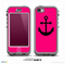 The Pink & Solid Black Anchor Silhouette Skin for the iPhone 5c nüüd LifeProof Case