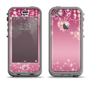The Pink Sparkly Chandelier Hearts Apple iPhone 5c LifeProof Nuud Case Skin Set