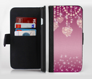 The Pink Sparkly Chandelier Hearts Ink-Fuzed Leather Folding Wallet Credit-Card Case for the Apple iPhone 6/6s, 6/6s Plus, 5/5s and 5c