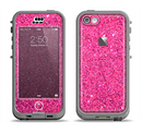 The Pink Sparkly Glitter Ultra Metallic Apple iPhone 5c LifeProof Nuud Case Skin Set
