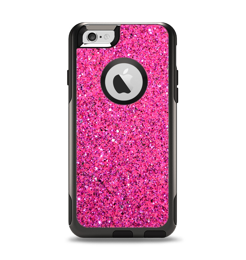 The Pink Sparkly Glitter Ultra Metallic Apple iPhone 6 Otterbox Commuter Case Skin Set