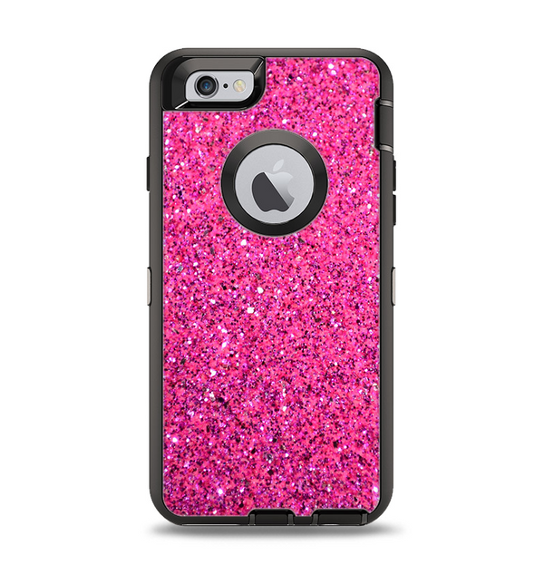 The Pink Sparkly Glitter Ultra Metallic Apple iPhone 6 Otterbox Defender Case Skin Set
