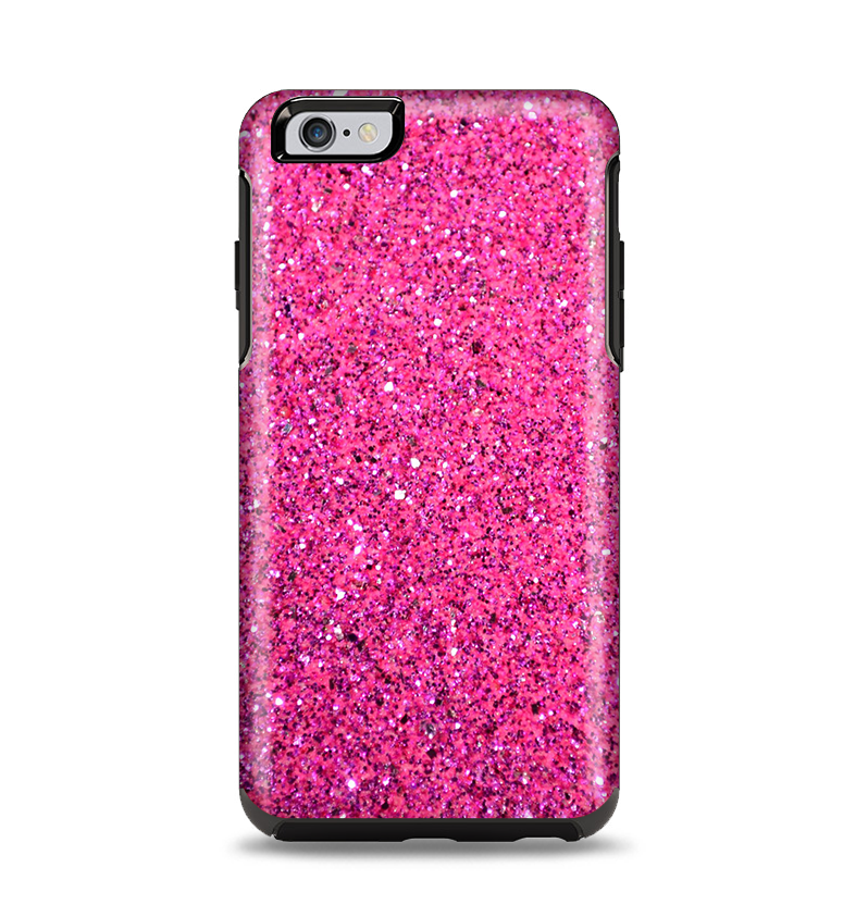 The Pink Sparkly Glitter Ultra Metallic Apple iPhone 6 Plus Otterbox Symmetry Case Skin Set
