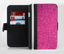 The Pink Sparkly Glitter Ultra Metallic Ink-Fuzed Leather Folding Wallet Credit-Card Case for the Apple iPhone 6/6s, 6/6s Plus, 5/5s and 5c